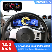 Nouveau 12.3 pouces voiture numérique Cluster Instrument pour Nissan 350Z 2003 2009 Auto LCD tableau de bord compteur de vitesse cockpit virtuel tachymètre