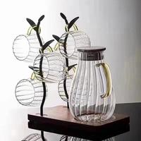 Distributeur d'eau décoratif unique pour comptoir de cuisine avec 2, 4 ou 6 tasses – Ensemble de carafes à eau en verre de luxe moderne