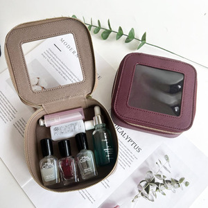 Hot bán New vuông TPU trong suốt rõ ràng mỹ phẩm trường hợp cho du lịch PU Saffiano biểu tượng tùy chỉnh trang điểm vệ sinh cá nhân vẻ đẹp Túi - Product Image 5