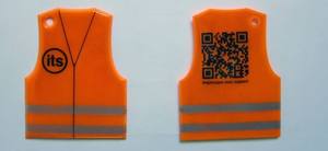 Riflettore pedonale portachiavi riflettente QR in pvc a forma di gilet di sicurezza personalizzato, portachiavi riflettente di sicurezza proteggi il regalo - Product Image 5