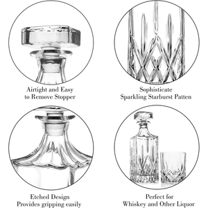 Classic 750ml 28oz Crystal Clear Square Liquor Decanter Set bicchieri da whisky vecchio stile per <span class=keywords><strong>Vodka</strong></span> Bourbon Brandy Rum - Product Image 6