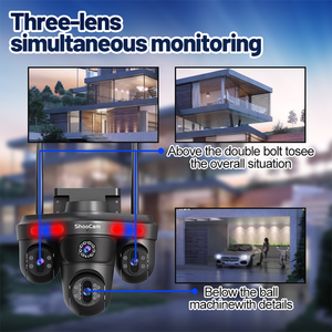 Ngoài trời 10x Zoom 3 ống kính 3 màn hình PTZ máy ảnh không dây wifi phát hiện chuyển động báo động đẩy hai cách bằng giọng nói mạng máy ảnh an ninh - Product Image 2