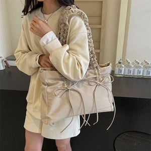 Bolso de Mano Moderno con Lazo Plisado, Gran Capacidad, con Cordón, Lazo Decorativo, Bolso Personalizado para Mujer - Product Image 4