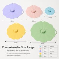 Couvre-bocaux extensibles en silicone de qualité alimentaire sans BPA, 5 pièces, forme de fleur, hermétiques, écologiques, compatibles lave-vaisselle pour casseroles