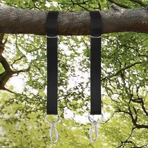 5ft Extra Long Length Adjustable Hammock Straps / Tree Swing Straps / Swing Hanging Kits with Heavy Duty Carabiners