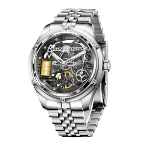 Pindu 6572 OEM logotipo personalizado para hombre reloj mecánico de lujo 5ATM reloj impermeable