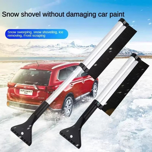 Brosse de déneigement pour pare-brise de voiture, pelle à neige extensible en acier inoxydable, outil de nettoyage, balai, accessoires de nettoyage - Product Image 5