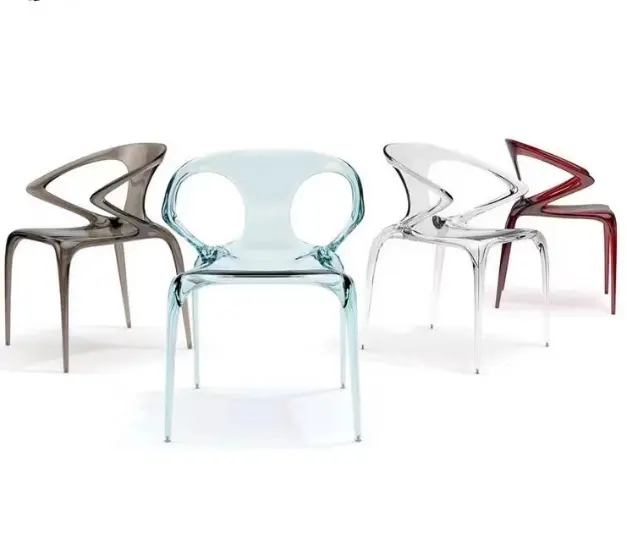 Restaurant Eetkamerstoelen Polycarbonaat Plastic Luxe Eetkamerstoel Moderne Eetkamerstoel