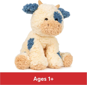 Vente en gros 50 cm de crème bleu vache en peluche jouet peluche douce dans un style mignon <span class=keywords><strong>grande</strong></span> taille vache lourde pour les femmes - Product Image 6