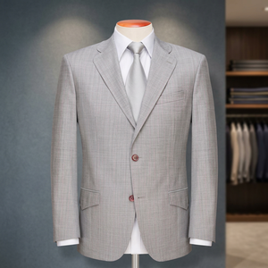 Bespoke Custom Made Men's Single-Breasted 100% <b>Wool</b> Business Suit Notched Collar Anti-Wrinkle Easy Care Flat Front Woolen Zipper - Product Image 3