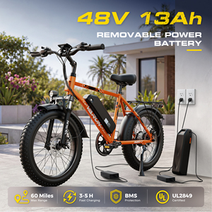 20" Fat Tire Bike 1000w 48v 13ah 60miles Range Hand Grip Throttle 7-speed Usa Local Warehouse In-stock 3-7 M20-1 20 Inch Fat - Product Image 4