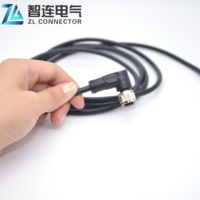 Connecteur de capteur étanche M12 à 4 broches, 5 broches, à angle droit de 90 degrés, avec câble à vis