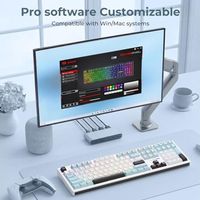 Clavier mécanique sans fil OEM ODM K771, clavier de jeu 108 touches avec 4 touches de raccourci supplémentaires, 5 couches d'atténuation du bruit, interrupteurs linéaires pré-lubrifiés