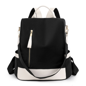 Sac à dos en PU grande capacité pour étudiantes, sac de voyage pour femmes, nouveau design tendance avec couleurs assorties - Product Image 2