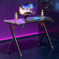 Table de jeu moderne fabriquée en Chine, réglable en hauteur, avec éclairage LED, bureau d'ordinateur pliable, bureau de jeu pour PC