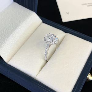 Trendy 18K Wit Goud 2ct D Vvs Ovaal Gesneden Moissanite Diamant Vrouwen Sieraden Eeuwigheid Belofte Ring Voor Verlovingsbruiloft - Product Image 4