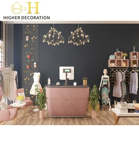 Meubles de magasin de vêtements en <span class=keywords><strong>vente</strong></span> chaude, présentoir de vêtements en bois unique pour magasin de vêtements, prix d'usine - Product Image 5