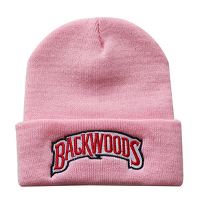 Womens backwood accessories gaiter winter hats embroidery knitted custom purple backwoods beanie
