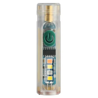 Linterna LED de Aluminio de Bolsillo, Lámpara de Defensa Personal con Modo Láser, Linterna Portátil con Llavero