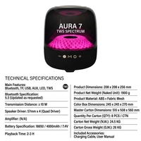 Haut-parleur sans fil de haute qualité avec son 360° °   Son Surround LP90 Pro 50W Éclairage LED RVB et Longue Durée de Vie de la Batterie
