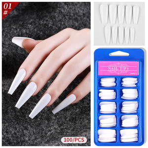 100 Uñas Postizas de Acrílico ABS con Cobertura Total, Diseño Francesa Bailarina, para Suministros de Manicura de Salón - Product Image 2