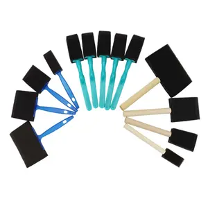 Fornitura di fabbrica Set di pennelli in plastica poli schiuma di legno pennello in spugna per pittura acrilica vernici per la colorazione progetti artigianali fai da te