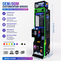 Mini borne de jeu à griffes en métal, à monnayeur, lecteur de billets et lecteur de cartes, thème Galaxie et Espace, pour arcade commerciale