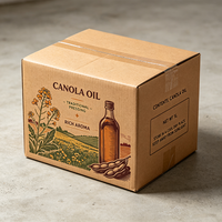 Boîte en carton ondulé kraft imprimée offset avec motif minimaliste, production en 72h, pour l'expédition d'huile de canola et d'aliments secs frais, emballage carton