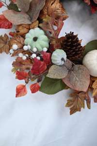 Couronne de citrouille d'automne de Thanksgiving personnalisée de la meilleure qualité Couronne de vigne ronde de 24 pouces - Product Image 3