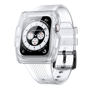 Trendybay 42 44mm <span class=keywords><strong>Correa</strong></span> <span class=keywords><strong>transparente</strong></span> deportiva integrada + funda para <span class=keywords><strong>Apple</strong></span> <span class=keywords><strong>Watch</strong></span> Series 6 5 4 3 2 1 <span class=keywords><strong>correa</strong></span> de silicona <span class=keywords><strong>transparente</strong></span> para I Watch6 - Product Image 1
