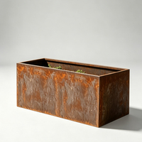 Jardinière en acier Corten, grande jardinière rectangulaire en métal, pot à fleurs durable, écologique, pour la maison, l'extérieur, le jardin, taille personnalisée