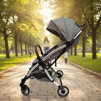 Poussette compacte pliable automatiquement en alliage d'aluminium, style européen, légère, capacité de charge de 15 kg pour des voyages faciles
