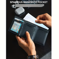 Portefeuille fin unisexe en cuir PU avec blocage RFID, porte-cartes, porte-billets et porte-carte d'identité, avec sangle pour argent, pour hommes et femmes B04