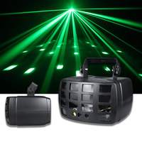 MINGLANG – lumières de scène LED stroboscopiques papillon, faisceau laser RGBW à sept couleurs, télécommande DMX512, lumières activées par le son/automatiquement