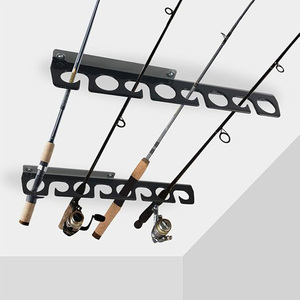 Supports de canne à pêche <span class=keywords><strong>en</strong></span> acier mur ou plafond canne à pêche/support de poteau crochet de stockage cannes à pêche fixées au mur - Product Image 1