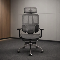 Chaise de bureau exécutive ergonomique moderne à dossier haut pivotant avec appui-tête réglable, accoudoirs réglables, hauteur réglable, structure en plastique