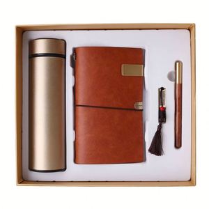 Coffret Cadeau d'Entreprise Élégant : Carnet en PU Rigide, Bouteille Isotherme, Stylo, Clé USB, Boîte Cadeau de Luxe Personnalisable - Product Image 1