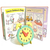 Livre cartonné personnalisé pour enfants : Apprenez à lire l'heure – Impression OEM de livres éducatifs robustes à couverture rigide pour l'apprentissage précoce