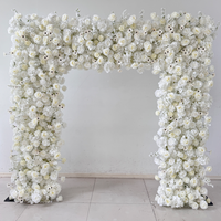 M-R71 Arche de fleurs artificielle en forme de U avec roses en soie blanches pour décoration de mariage personnalisée