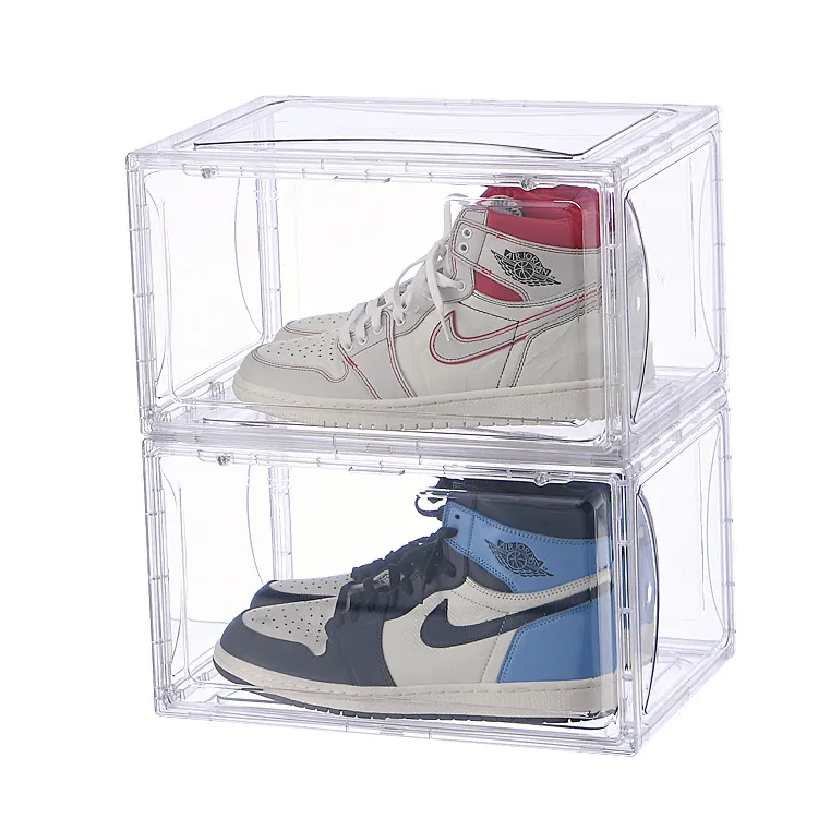 M Size Pet Portable 10 Tier Acrylic Plastic Display Sneaker Shoe Storage Rank Rack Organizer Cabinet Box