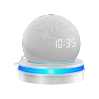 Support de bureau pour Echo Dot 4e/5e génération avec organisateur USB-C, éclairage LED RGB et fonction téléphone pour home cinéma (support uniquement)