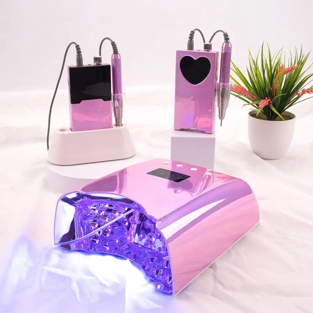 Plating sliver 78W nail dryer wireless Cordless Rechargeable uv led gel light uv led nail lamp with Acetone Proof