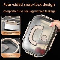 Moderne roestvrijstalen geïsoleerde, afsluitbare, voedselveilige voedselbewaarbak met grote capaciteit, stapelbaar, lunchbox voor
