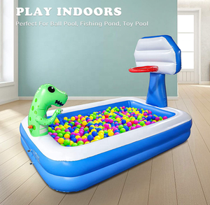 Piscina Inflable para Niños, Piscina Infantil con <span class=keywords><strong>Aro</strong></span> de Baloncesto y Aspersor de Dinosaurio, Juguetes Acuáticos para Exteriores - Product Image 5
