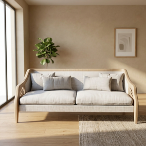 Sofá de 2 Plazas Azul Claro, Estructura de Madera Maciza, Tapizado en Tela, Sofá Moderno para Sala de Estar - Product Image 3