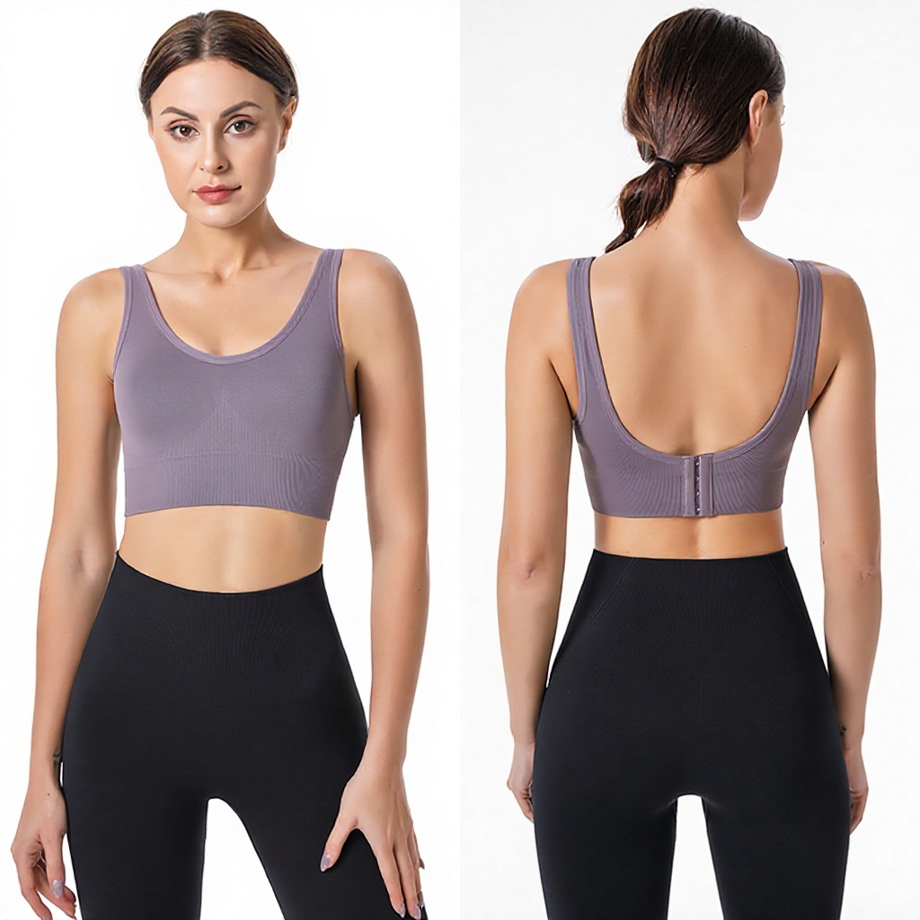 Large Size Simple Rimless Seamless Sports Underwear Women's Running Bra Push-up Shock Absorption Quick-drying Gym Vest Yoga Top