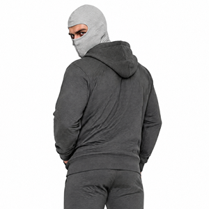 Sudadera con capucha y pasamontañas de alta calidad para hombre, bordada, de otoño, estilo casual, con cremallera frontal completa y logotipo personalizado, ideal para streetwear. - Product Image 5