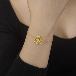 Myshape <span class=keywords><strong>Bracelet</strong></span> à breloques <span class=keywords><strong>Arbre</strong></span> <span class=keywords><strong>de</strong></span> <span class=keywords><strong>Vie</strong></span> en acier inoxydable Bracelets à chaîne ajustable Pulsera Vintage Amulette Bijoux Cadeau pour Femmes Hommes - Product Image 3