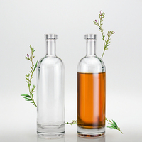 Nouveau design Bouteilles en verre dépoli 500ml 750ml Rhum Tequila Vin Brandy Bouteille vide avec liège