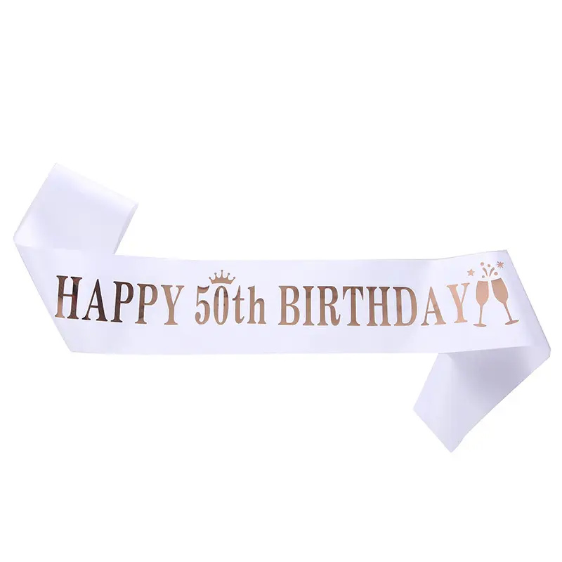 Buon compleanno 16 18 21 30 40 50 60 anni Sash in raso Happy Birthday Party Anniversary Decoration regali per ragazze forniture di compleanno